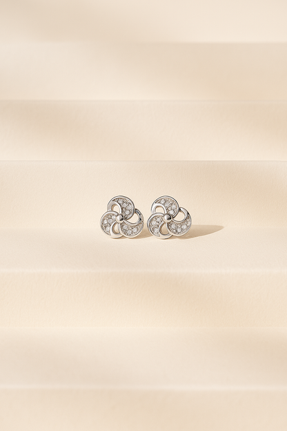 Swirl Silver Studs