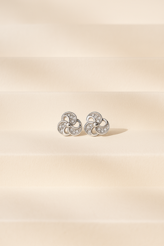Swirl Silver Studs