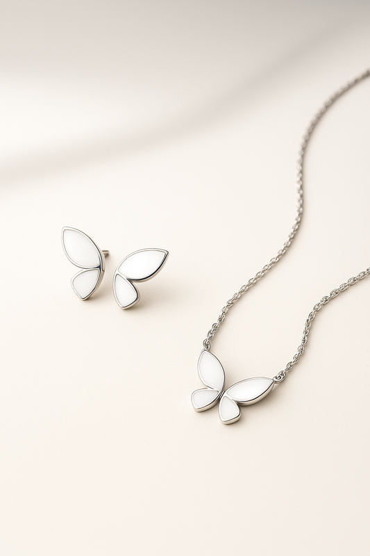 White Butterfly Chain Set