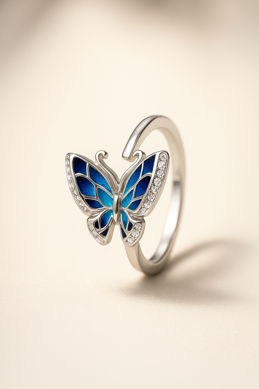 Open Enamel Butterfly Ring