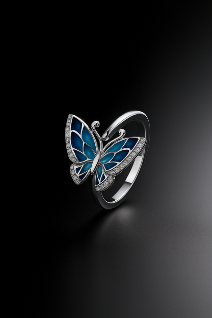 Open Enamel Butterfly Ring