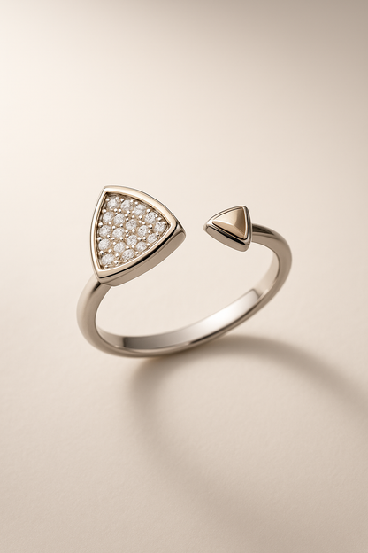 Exotic Pave Top Open Ring