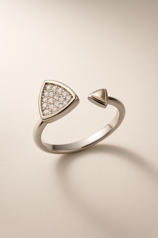 Exotic Pave Top Open Ring