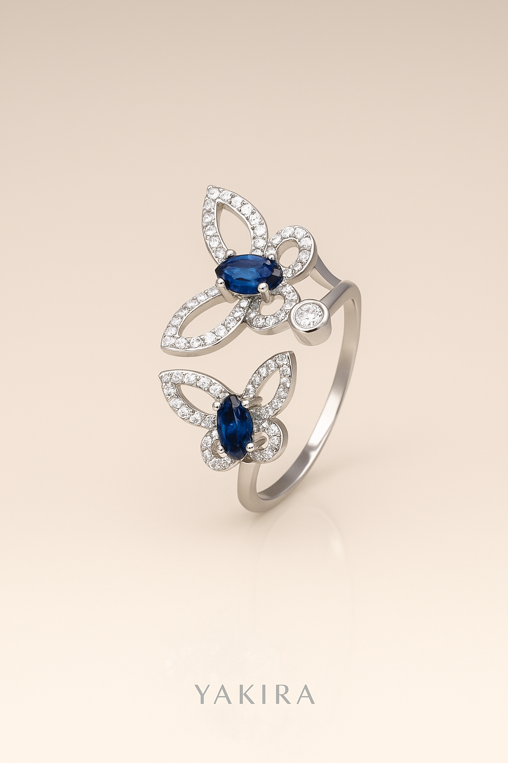 Graceful Blue Stone Silver Ring