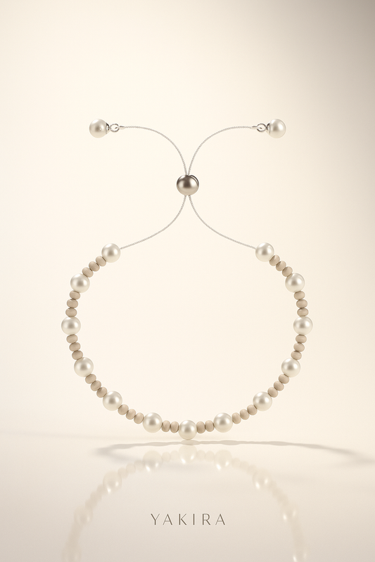 Pearl & Beads Silver Chain Bracelet