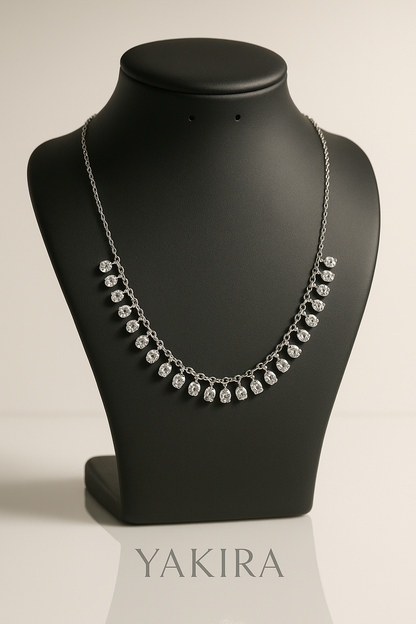 Elegant Oval  Silver Necklace