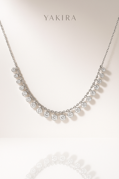 Elegant Oval  Silver Necklace
