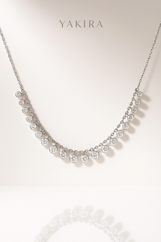 Elegant Oval  Silver Necklace