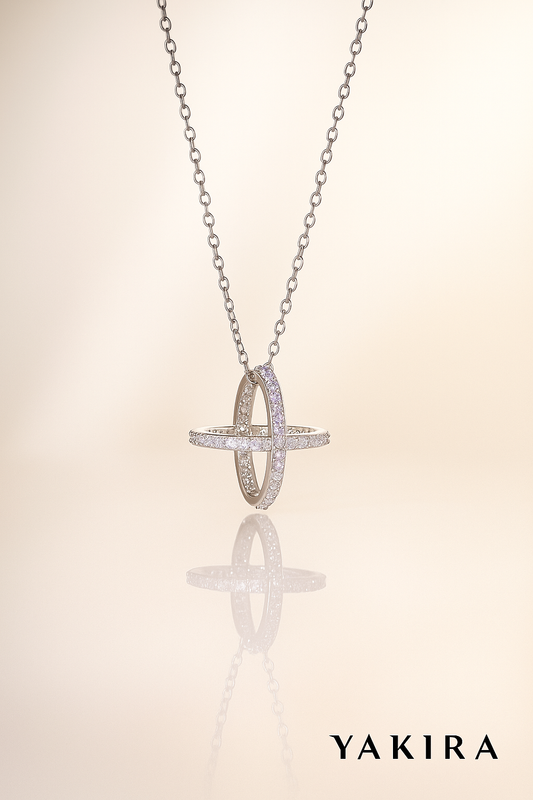 Dual Oval Ring Silver Chain