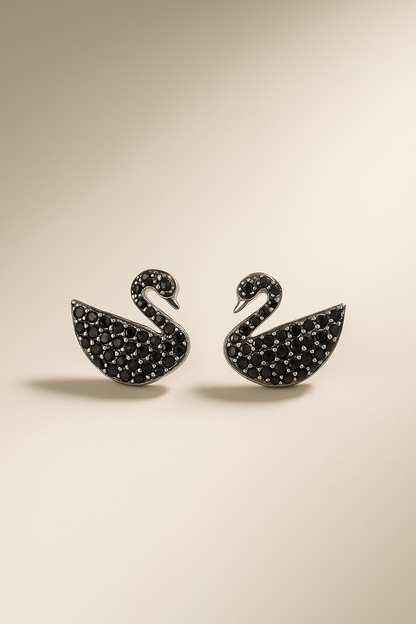 Black Swan Silver Earring