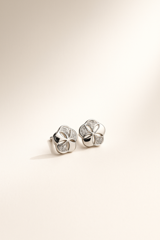 Floral Silver Studs