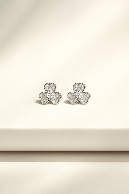 Shamrock Silver Studs