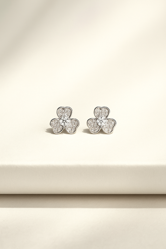 Shamrock Silver Studs