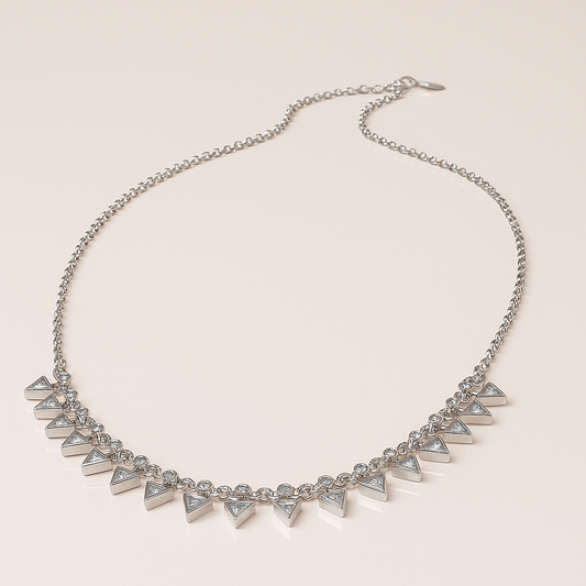 Elegant Triangle Silver Necklace