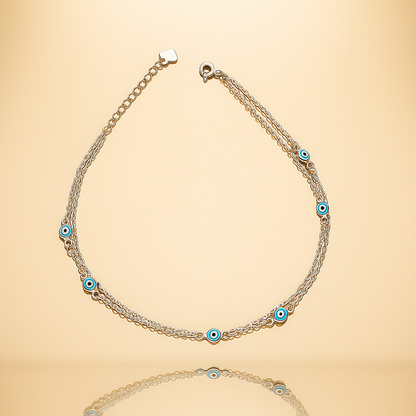 Evil Eye Silver Anklets