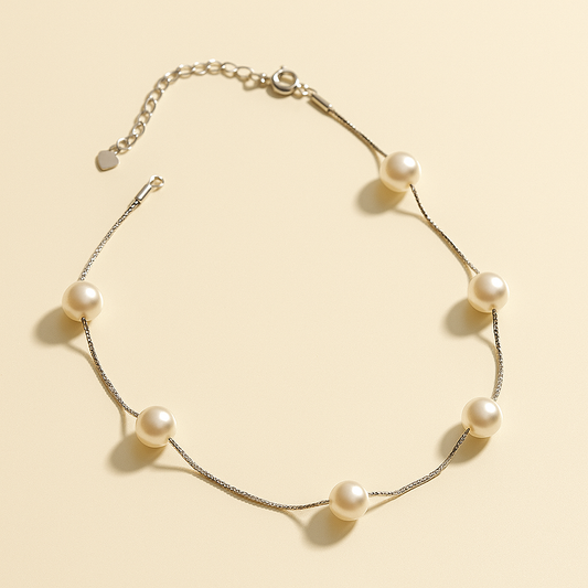 Pearl Silver Anklet