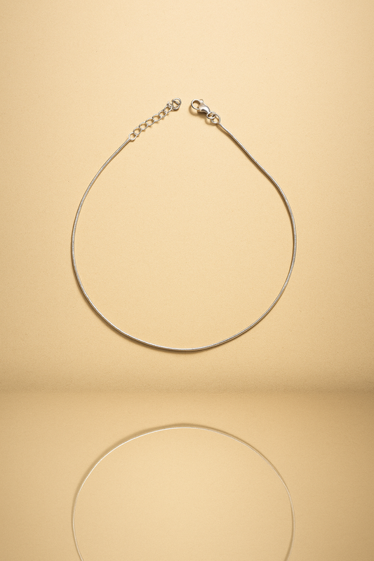 Moon Thread Silver Anklet