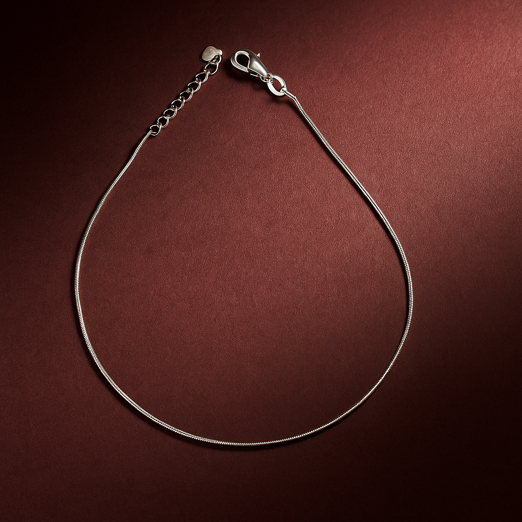 Moon Thread Silver Anklet