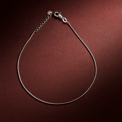 Moon Thread Silver Anklet