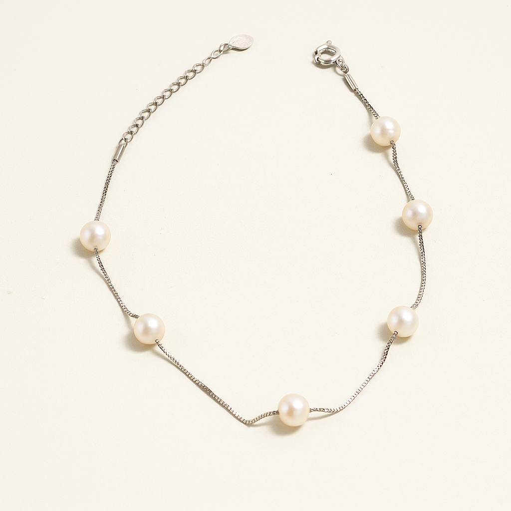 Pearl Silver Anklet