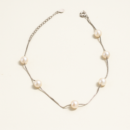 Pearl Silver Anklet