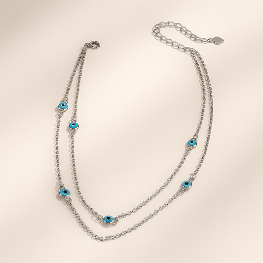 Evil Eye Silver Anklets