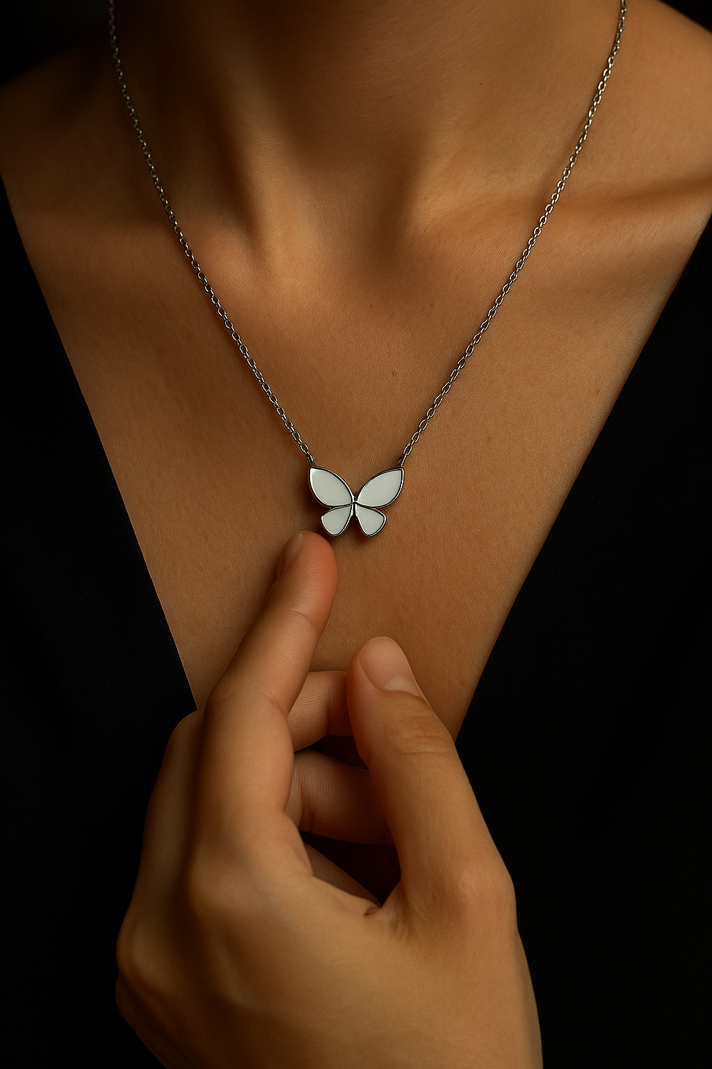 White Butterfly Chain