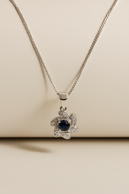 Blue Stone Ocean Wave Pendant