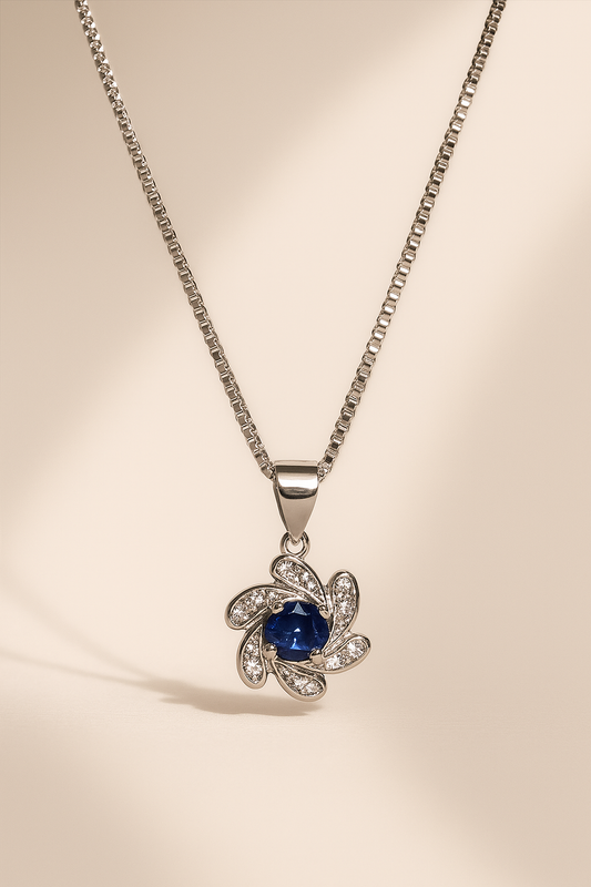 Blue Stone Ocean Wave Pendant