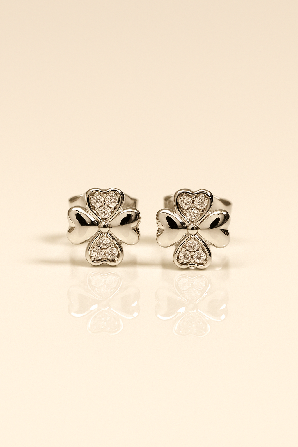 Silver Grace Heart Studs
