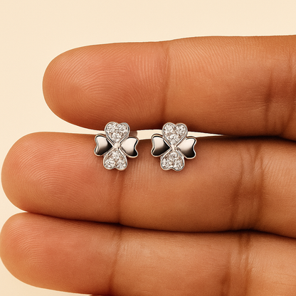 Silver Grace Heart Studs