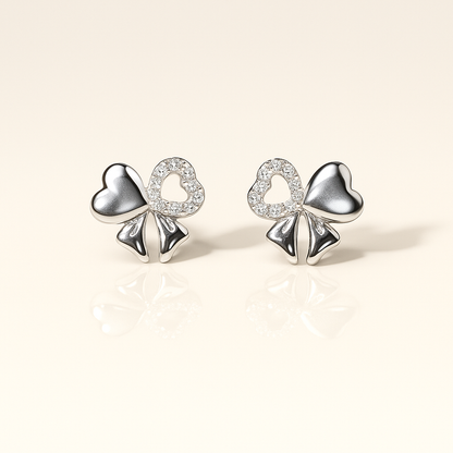 Bow of Love Silver Studs
