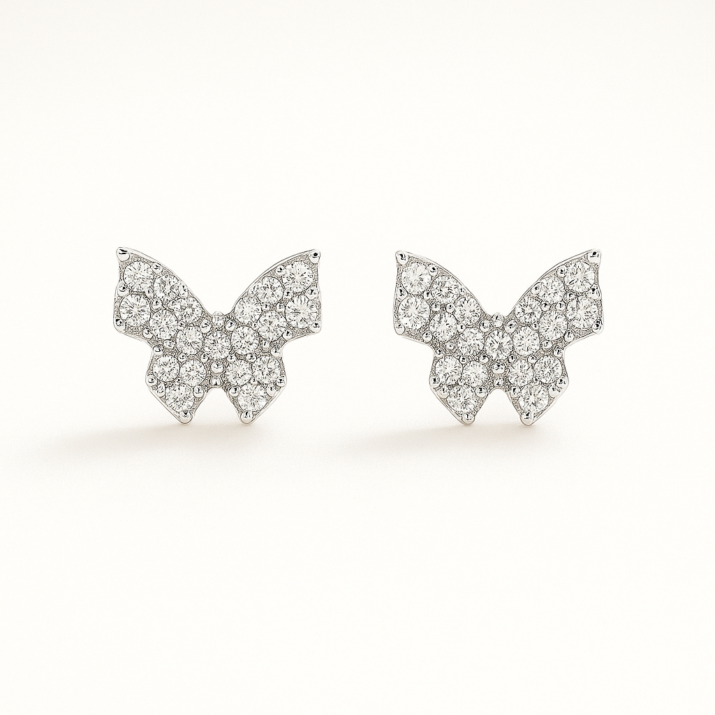 Twilight Wings Silver Studs