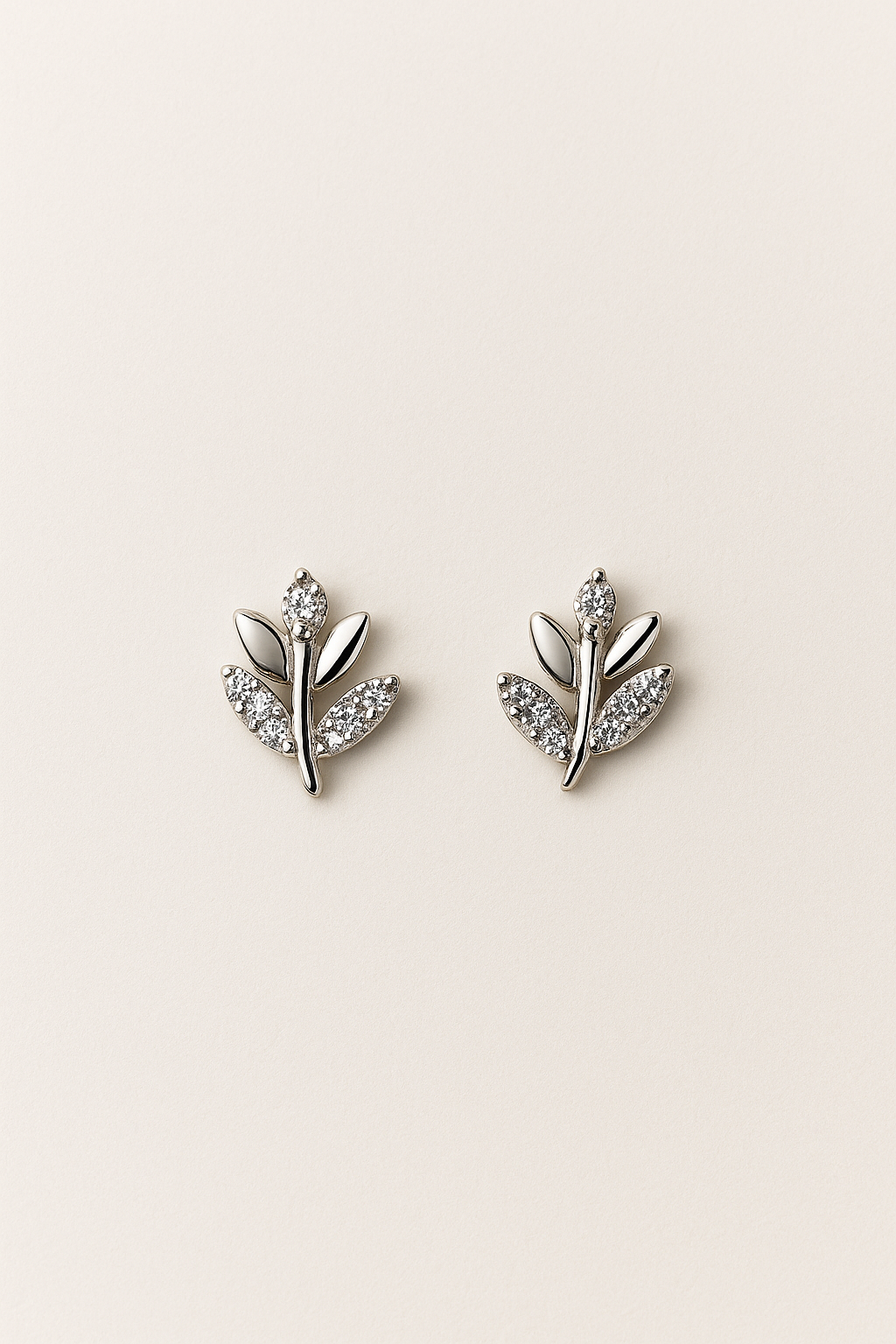 Elara Leaf Silver Studs
