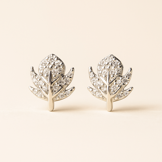 Dewleaf Spark Silver Studs
