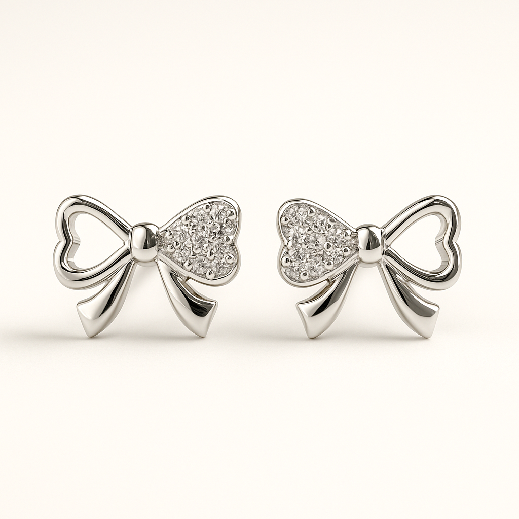 Grace Ribbon Silver Studs