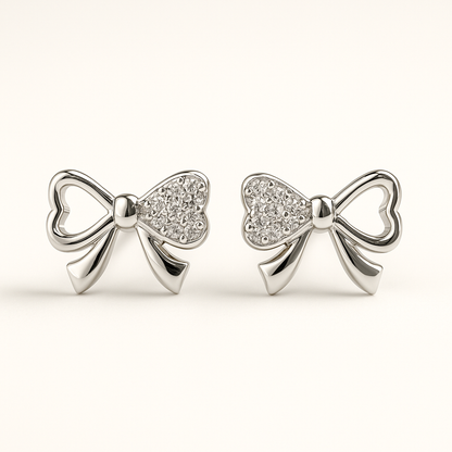 Grace Ribbon Silver Studs