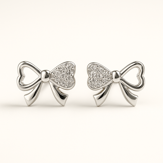 Grace Ribbon Silver Studs