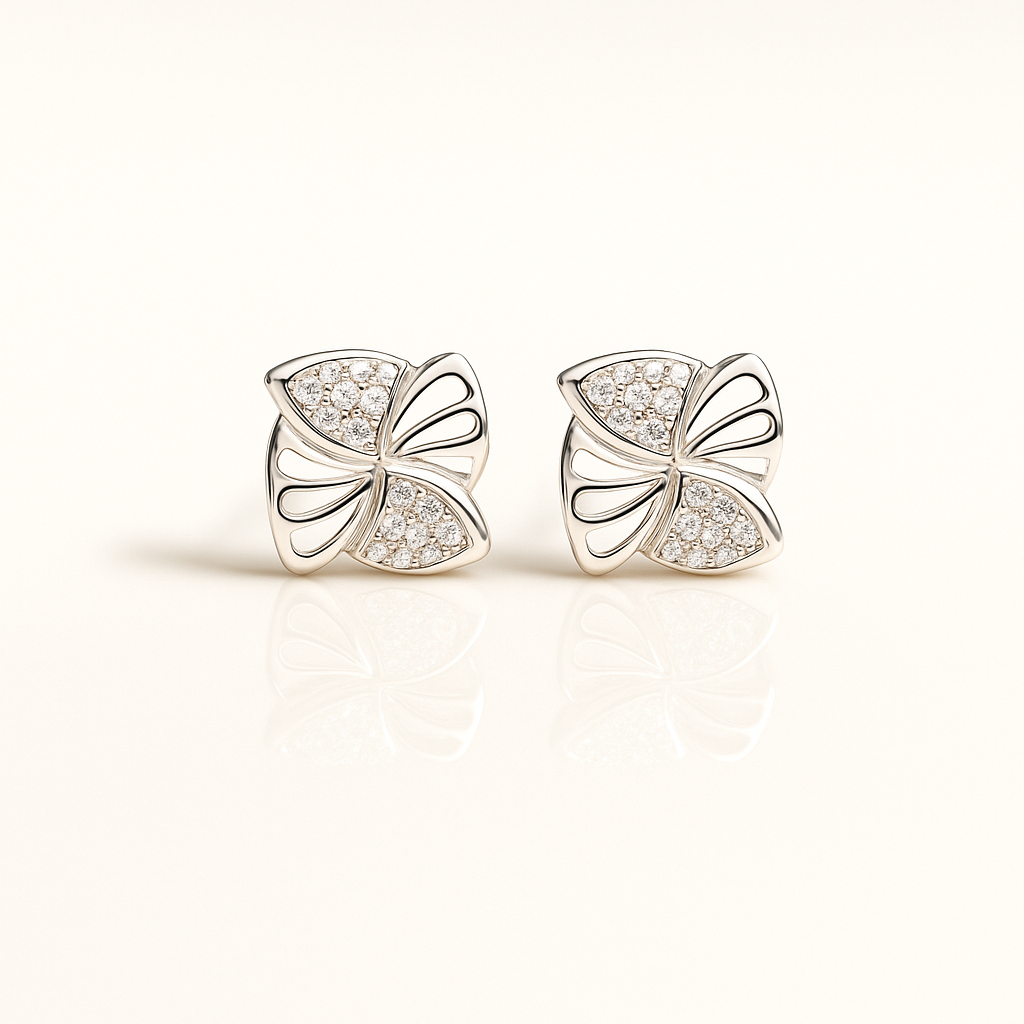 Serene Wings Silver Studs