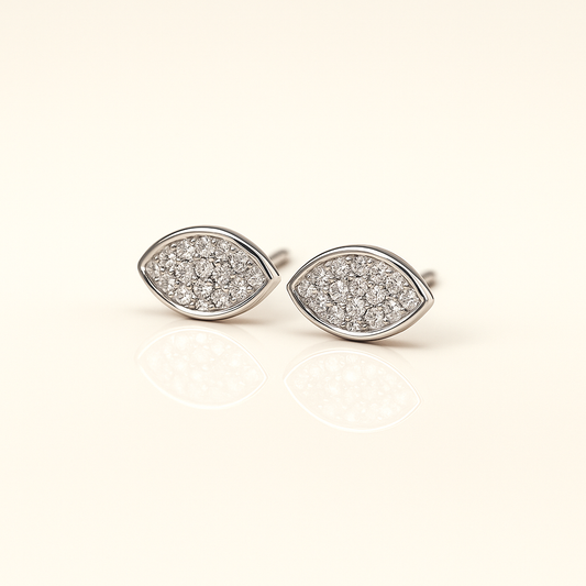Gleam Leaf Silver Studs