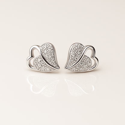 Blissful Heart Silver Studs