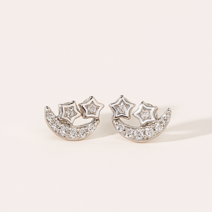 Starlit Moon Silver Studs