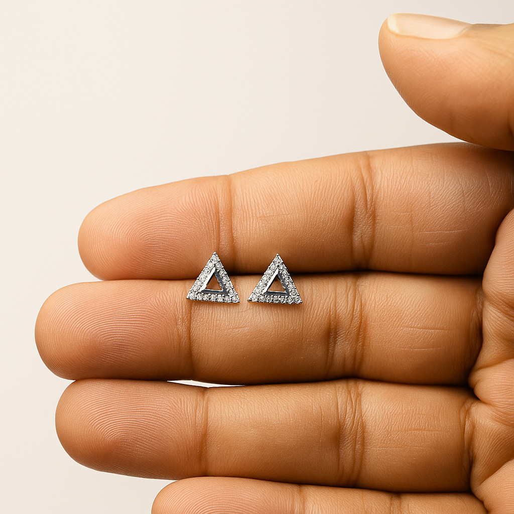 Tri Vertex Silver Studs