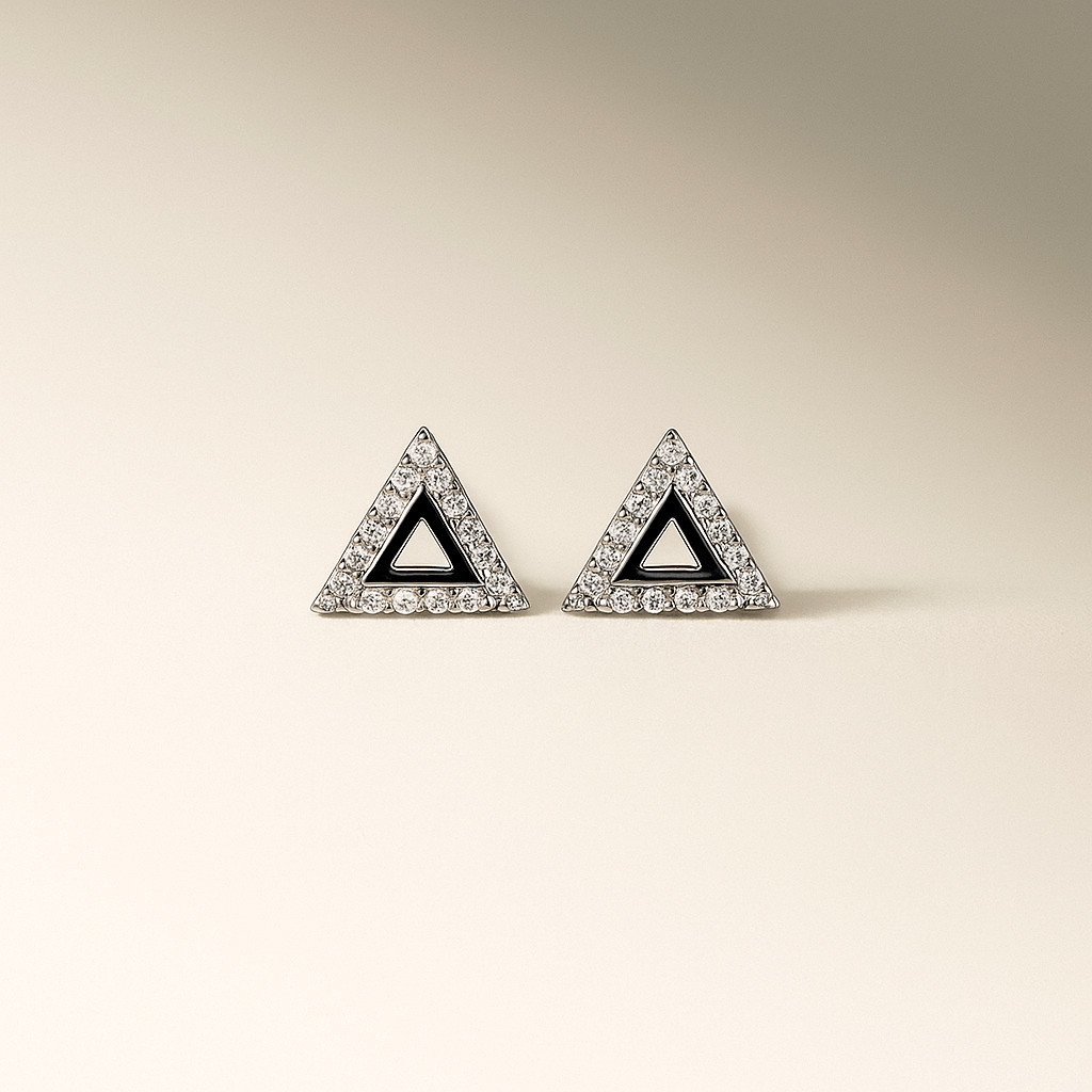 Tri Vertex Silver Studs