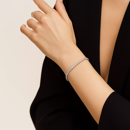 Tennis Silver Bracelet (Adjustable)