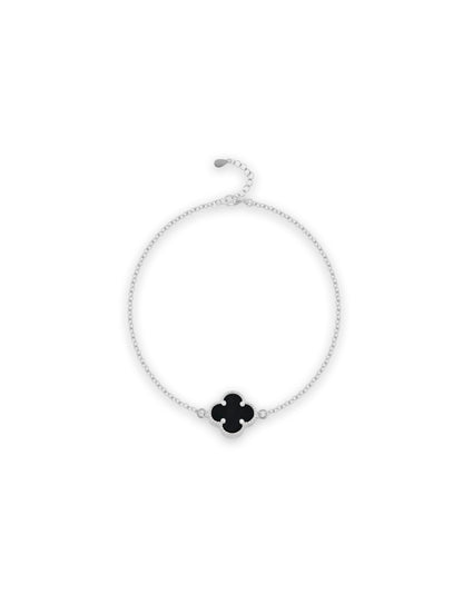 Black MOP Silver Chain Bracelet