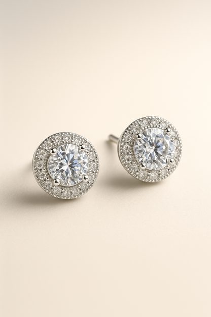 Halo Silver Pendant Set