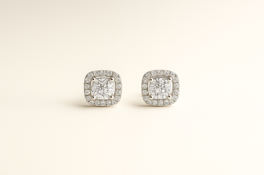 Cubic Zirconia Silver Studs