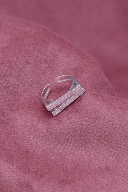 Dual Layer Silver Ring (Adjustable)