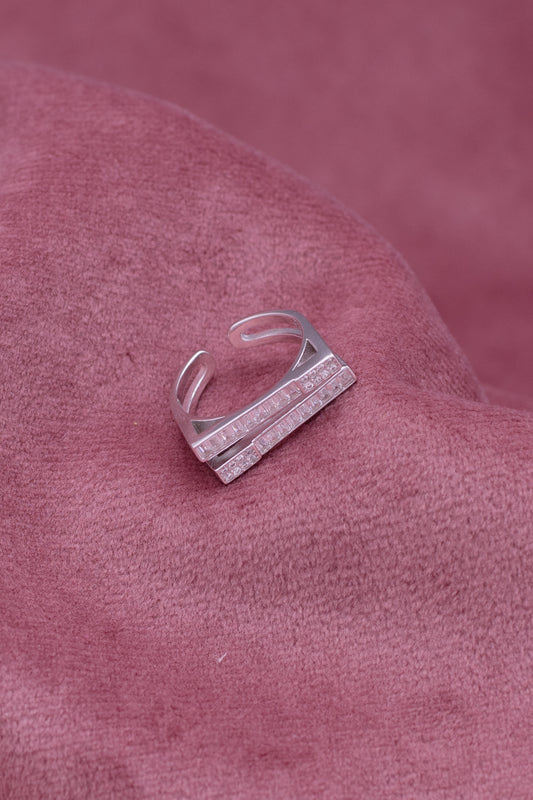 Dual Layer Silver Ring (Adjustable)